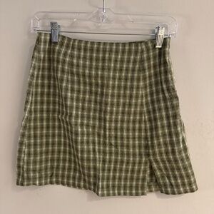 SOLD princess polly green plaid mini skirt
